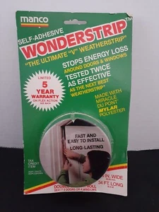 Vintage Manco Wonderstrip Dbl Length Roll Ultimate "V" Weatherstrip, NOS! - Picture 1 of 5