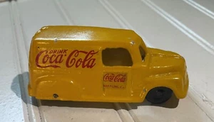 Coca Cola Gusseisen Coke Lieferwagen Van gelb und rot. Metallräder - Bild 1 von 7