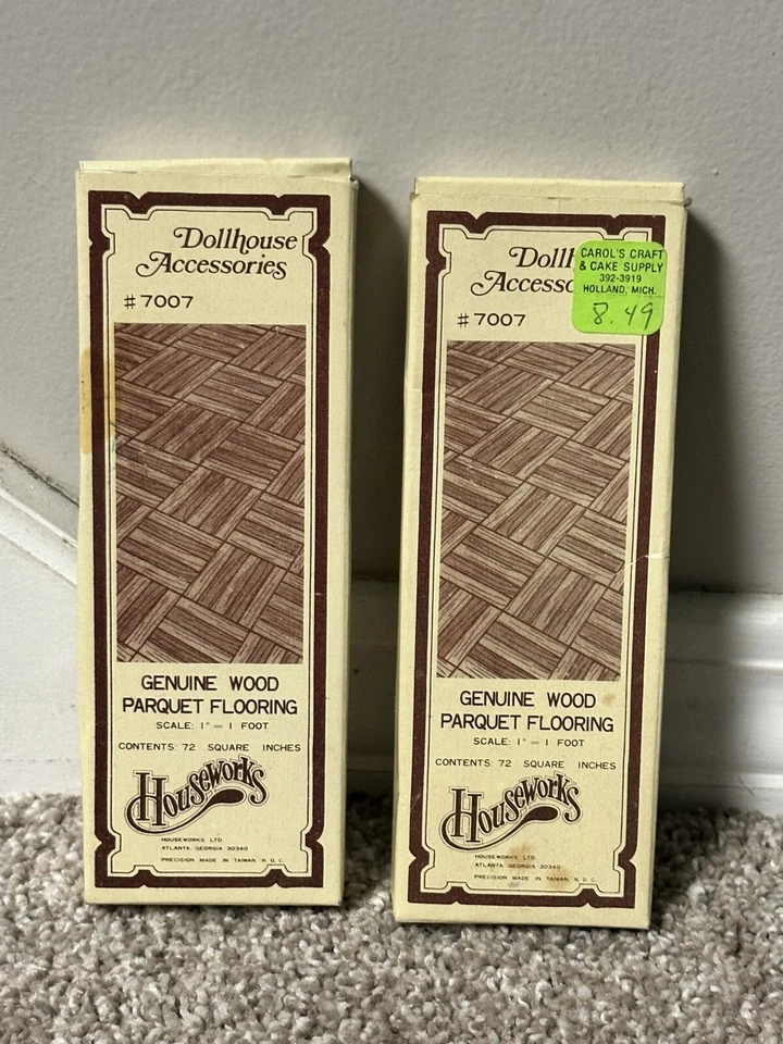 Dollhouse Houseworks Genuine Wood Parquet Flooring #7007 72 SQ in 1 12