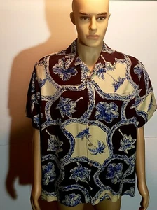 Caribbean Roundtree & Yorke Pure Silk Hawaiian Was $79.50 BRAND NEW - Picture 1 of 2