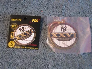 2 New York Yankees 26 World Series pin & keychain NEW jeter Jackson Mantle Ruth - Picture 1 of 4