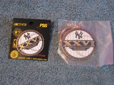 2 New York Yankees 26 World Series pin & keychain NEW jeter Jackson Mantle Ruth - Image 1 of 4