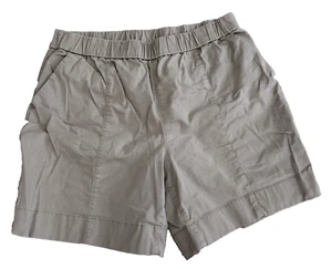 Duluth Chino Shorts Women's 18 Beige Elastic Waist High Rise Stretch Outdoor - Picture 1 of 14