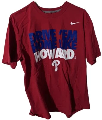 Phillies Drive ‘Em Home Like Howard Nike T-Shirt Size XL Red 100% Cotton - Image 1 of 4