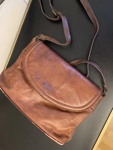 Original Vintage Dallas Echt Leder Tasche Umhänge Bag Blogger Coachella Hippie - Bild 1 von 10
