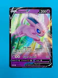 Espeon V SWSH201 Holo Black Star Promo Espada Escudo Pokemon Tarjeta Coleccionable Juego de Cartas Coleccionables - Imagen 1 de 2