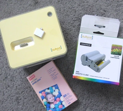 VUPOINT SOLUTIONS PHOTO CUBE COMPACT PRINTER IP-P10-VP iPad iPhone adapter - Image 1 of 4