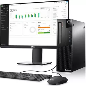 Lenovo M82 Work from Home Desktop PC Core i5 16GB 2TB 512GB SSD 24" LED Win 10 - Picture 1 of 10