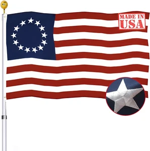 Embroidered Betsy Ross US Flag 3x5 - Heavy Duty Outdoor Banner Made in USA - Picture 1 of 12