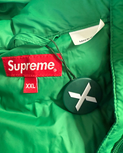Supreme Micro Piumino Mezza Zip Pullover con Cappuccio VERDE XXL