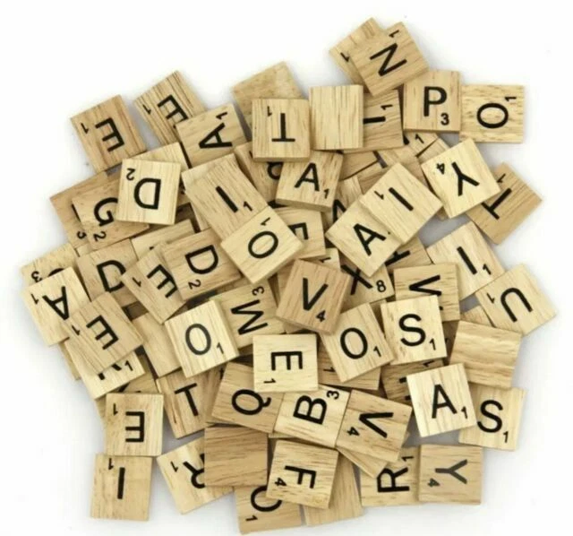 Standard Wooden Scrabble Tiles Black Game Board