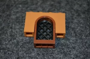 1x2x3 Castle Arch Window w/ Black Lattice & 1x4x2 Orange - Brown Arch - New Lego - Picture 1 of 1