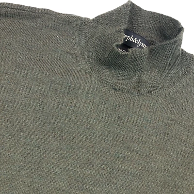Joseph & Lyman мужской 100% шерсти вязаный пуловер свитер оливковый зеленый • большой - Изображение 1 из 4