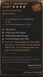 X'Fals's Corroded Signet  4GA  All Classes Diablo 4 ETERNAL REALM SC D4 PS5 Xbox - Picture 1 of 1