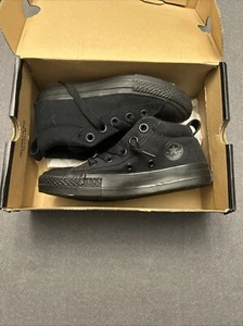 Converse All Stars Kids Junior Size 12 C Street Shoes Chuck Taylor Black 626093F - Picture 1 of 5