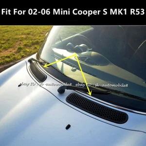 For 02-06 Mini Cooper S MK1 R53 Carbon Fiber Front Hood Bonnet Panel Cover Trim - Imagen 1 de 9