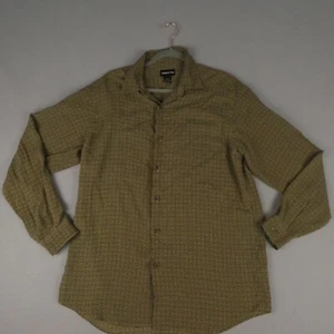 Vintage Claiborne Herren Seide Anzughemd Large Langarm Button Down braun 1970er - Bild 1 von 8