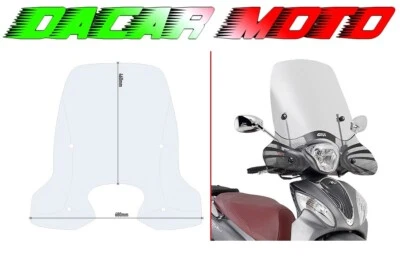 PARABREZZA TRASPARENTE GIVI KYMCO People One 125-150 2013 2014 2015 2016 2017 - Immagine 1 di 4