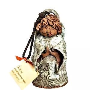 Studio Kunst Keramik von Ursula Ton Engel Glocke Füße Klatsche signiert 7 Zoll - Bild 1 von 10