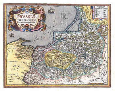 POLAND LITHUANIA "Prussiae vera descriptio" A. Ortelius 1609 ORIG. ANTIQUE MAP - Image 1 of 4