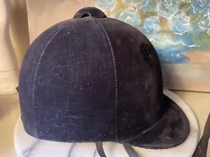 Vintage Equestrian KAUFFMAN Riding Helmet Horse Equestrian Prop Black Velvet NY - Picture 1 of 14