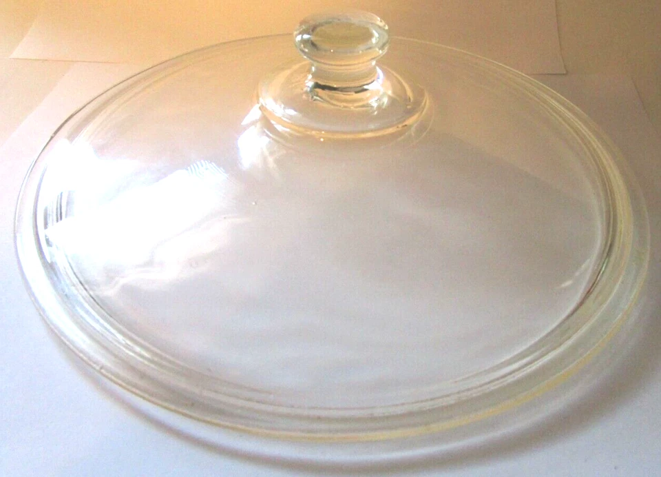 Vintage Fire King 408 Clear Round Glass Lid 8 3/4” - Image 1 of 4