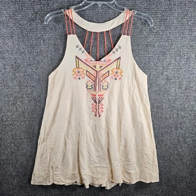 Flying Tomato Tunic Hippie Boho Top Colorful Print Racerback Size Medium - Image 1 of 4