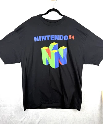 Camiseta Nintendo N64 Para Hombre 3XL Negra Manga Corta Gráfica Algodón Camiseta Foto 1 de 4