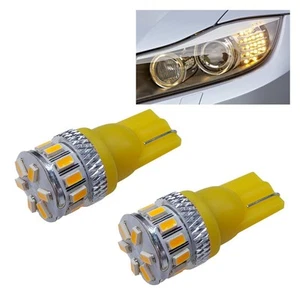 2PCS T10 Wedge 168 194 LED Bulbs, 175 2825 W5W Bright Amber Yellow Car Dome L... - Picture 1 of 6