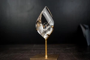 AAA-Grade Water-Clear Lemurian Quartz Flame Sculpture - Picture 1 of 10