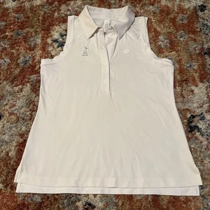 Camisa polo sin mangas Lululemon para mujer 6 blanca cuello golf ropa deportiva top - Imagen 1 de 15