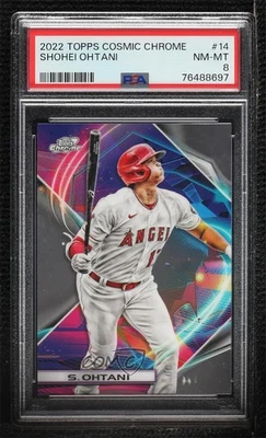 2022 Topps Cosmic Chrome Shohei Ohtani #14 PSA 8 - Image 1 of 2