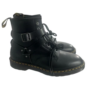 Dr Martens Boots Mens 13 Black Leather Cristofor Motorcycle Harness Biker NWOB - Picture 1 of 7