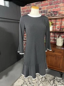Michael Kors Size XS Stretch Bell Sleeve Knee Length Flounce Dress EUC - Picture 1 of 10