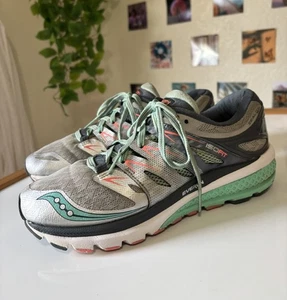 Saucony Zealot ISO 2 S10314-1 Grey Cyan Red Women's Running Shoes Size 8.5 - Picture 1 of 21