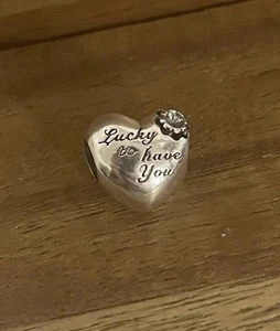 pandora charms S925 Heart & Clover Mom Charm Mother Love 799364C00 - Picture 1 of 9