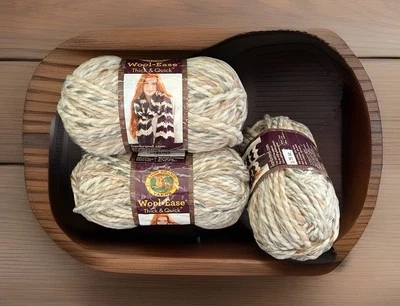 Lion Brand WOOL-EASE THICK & QUICK Yarn FOSSIL #536, 2 Full &  1 Partial - Image 1 of 4