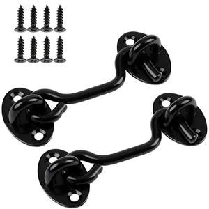 2 Pack 6'' Door Latch Door Lock Hardware, 6'' Hook and Eye Gate Latch Easy Lo... - Picture 1 of 6
