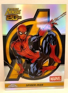 2025 Topps Chrome Marvel №.AV-1🕷️ Spider-Man The New Avengers 20th Anniversary - Picture 1 of 2