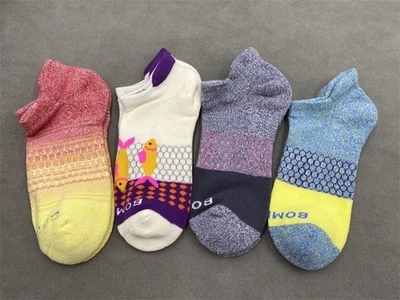 4 Pairs Bombas Multicolor Honeycomb Women Midweight Ankle Socks Size M - Image 1 of 4