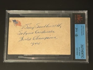 Billy Southworth Signed Government Postcard Beckett COA Slabbed HOF Cardinals - Picture 1 of 3