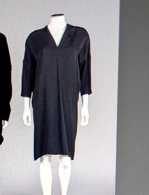 Vintage 80's Gianfranco Ferre Dress Black Silk Crepe Us L Euro 44 - Image 1 of 4