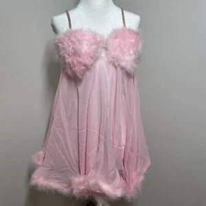 Frederick’s Of Hollywood Pink Baby Doll Femme Fatale Costume 4 Piece Set Size M - Picture 1 of 8