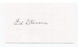 Ed Stevens Signed 3x5 Index Card Autographed Baseball Brooklyn Dodgers