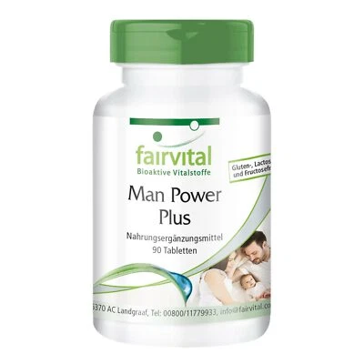 Man Power Plus - 90 Tabletten mit L-Arginin, Zink und Selen - VEGAN | fairvital - Bild 1 von 4