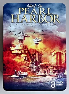 Attack on Pearl Harbor A Day Of Infamy DVD 3 Disk Set Collector Tin Excellent - Picture 1 of 3
