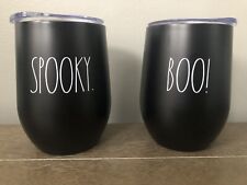 Rae Dunn Halloween Boo Spooky Insulated Stainless Steel Wine Tumblers Set 12 oz