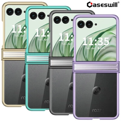 Funda rígida enchapada transparente Ultra 3 en 1 para Motorola Razr+ Plus 2025 2024 2023 Foto 1 de 4