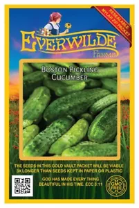 1 Oz Boston Pickling Cucumber Seeds - Everwilde Farms Mylar Seed Packet - Picture 1 of 3