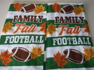 SET OF 2 SAME TOWELS (14"x24")FAMILY,FALL, FOOTBALL - Picture 1 of 2
